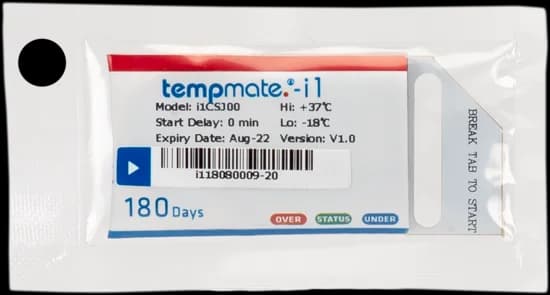Tempmate i1 temperature indicator in a transparent protective pouch